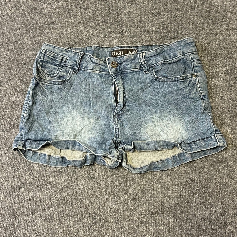 UWD Denim Shorts Womens Size 30 Blue Light Wash Cuffed Casual Jean Shorts